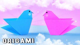 Origami paper bird. How to make a bird from A4 paper without glue. Simple craft