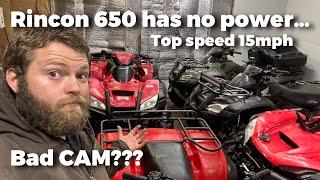 Sooo many Honda Rincon’s!!! This one has no power and a top speed of 15mph…