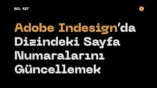 #AdobeIndesign’da Dizindeki Sayfa Numaralarını Güncellemek