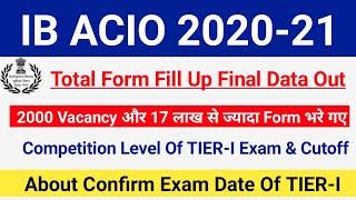 IB ACIO Final Data Of Total Form Fill Up 2020-21|IB ACIO TIER-1 Expected Cutoff 2020-21|#ibACIOExam