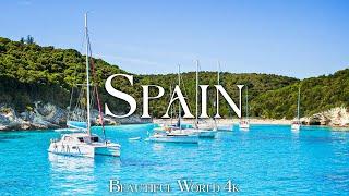 SPAIN 4K (UHD) - Amazing Beautiful Beach & Coast - Calming Piano Music