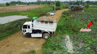 Complete Project 9day !! Landfill Huge Size Using Bulldozer D58E KOMATSU & 5Ton dump truck