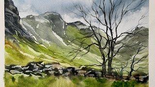 Paint A Loose STORMY SKY & MOUNTAINS, EXPRESSIVE Watercolor Landscape Painting Watercolour Tutorial