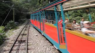 Riding the Rokko Cable Car up 493 metres (1,617 feet) in Kobe, Japan