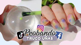 Probé el TRUCO de UÑAS AURA ARCOIRIS  ¿FUNCIONARÁ en  Uñas Cortas?