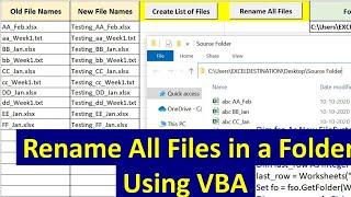 Excel VBA Code for Renaming All Files in a Folder - Excel VBA FSO