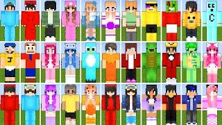 Omz and Roxy x Cash and Nico x Milo and Chip x JJ and Mikey Maizen x Jeffy Johnny Minecraft