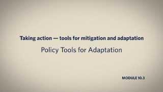 10.3 Policy Tools for Adaption