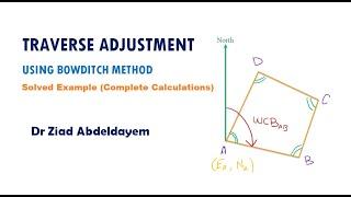 Traverse Adjustment | Part-2 | Complete Calculations (Solved Example)