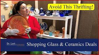 Avoid This Thrifting! Carnival Glass, Kreiss Glass, Moriage Ware, Bubbles - Thrift with Me Dr. Lori
