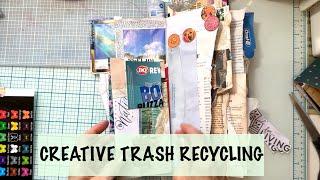 CUT & GLUE EVERYDAY TRASH into MY MAGAZINE SPINE JUNK JOURNAL