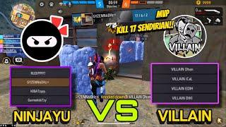 SPARING KERAS NINJAYU VS SELEB TIKTOK VILLAIN!! MVP KILL 17 SENDIRIAN