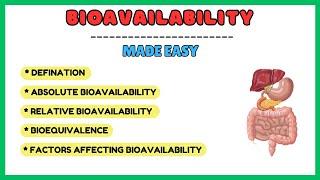 Bioavailability of drug, absolute and relative bioavailability, pharmacokinetics made easy