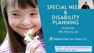 Special Needs and Disability Planning  |  Community Programming