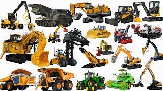 Excavators synthetic - Giant excavator working. Digger, hammer, magnet, container handler, crane