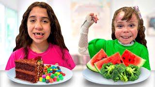 SARAH e ELOAH aprendem a IMPORTÂNCIA de uma ALIMENTAÇÃO SAUDÁVEL | Funny Story for Kids