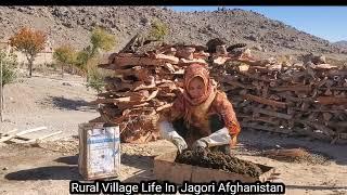 Rural Village Life In Jagori Afghanistan Use of sheep  barn for  fuel in  rural areas