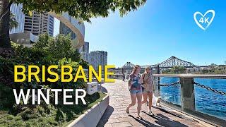 Brisbane Winter Virtual Walk 4k - CBD Mall, Botanic Gardens, Riverwalk