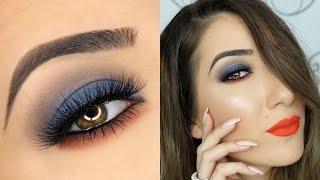 Blue and Orange Smokey Eye Makeup Tutorial