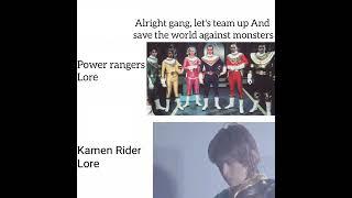 power rangers lore vs Kamen Rider Lore #lore #kamenrider #powerrangers #tokusatsu #memes #shorts