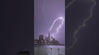 LIghtning strike from structure up to the sky