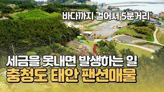 바다까지 걸어서 5분거리. 세금 체납된 충청도 태안 펜션 공매매물