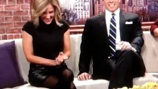 Alisyn Hot Legs In Black Mini Skirt and panty hose!