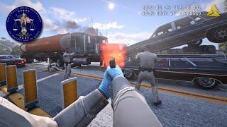 [NO COMMENTARY] 4K GTA V LSPDFR - TRUCK CRASH, STOLEN YACHT CHASE & SHOTS FIRED!