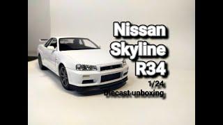 Nissan Skyline GTR R34 1/24 [Welly] unboxing