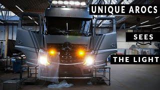 Mercedes AROCS truck gets flashes & NO more mirrors! Expandable container is nearing completion!