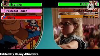 Pixels (2015) Brenner Vs. Eddie with healthbars