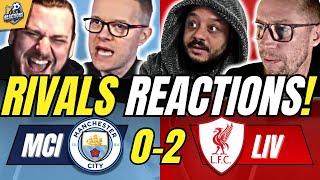 MAN CITY & LIVERPOOL’S RIVAL FANS REACTIONS TO MAN CITY 0-2 LIVERPOOL | PREMIER LEAGUE FAN REACTIONS