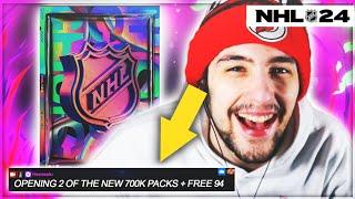 OPENING 2 OF THE NEW INSANE 700K PACKS + NEW FREE 94 CARD IN NHL 24 HUT!