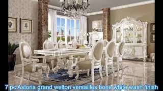 Acme 61130-DN01389-90 7 pc Astoria grand welton versailles bone white wash finish wood dining table