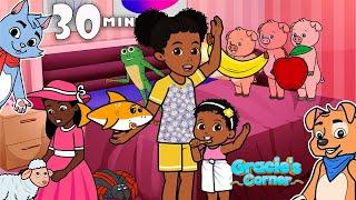 Six in the Bed + More Fun and Educational Kids Songs | Gracie’s Corner Compilation
