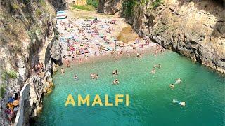 [4K] Italy Summer Walk :Amalfi Town in the morning🩴& Beautiful Beaches️ on Amalfi Coast 2022