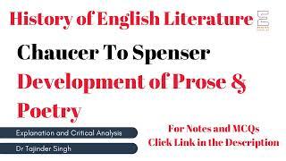 Development of Prose and Poetry Between Chaucer to Spenser | NET NTA English | History of English