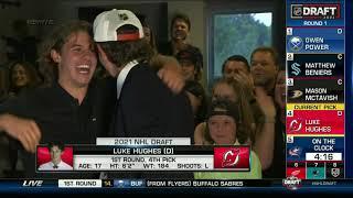 Devils select Luke Hughes, his brother (and new teammate) Jack freaks out