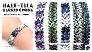 Half Tila Two Hole Herringbone Bracelet Beading Tutorial DIY