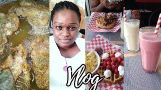 VLOG: Days In The Life | Cooking Fried Chicken | GRWM For Work | Unexpected Breakfast Date With Bae