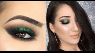 Paulina Alaiev green eye makeup tutorial