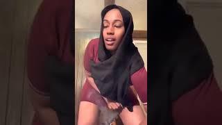 SOMALI GIRL TAKING SOME SMOKE IN HER PUSSY!!