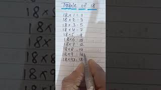 18 table tricks | Table of 18 | Multiplication of 18 #tabletrick #tables