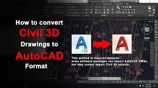How to Export Civil 3D files to AutoCAD format