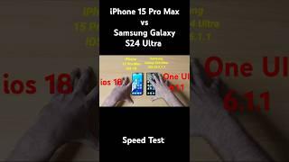 iPhone 15 Pro Max Vs Samsung Galaxy S24 ultra Speed Test Comparison |