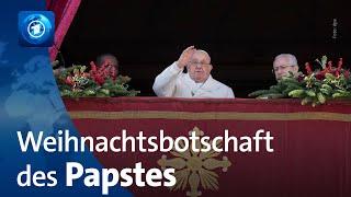 Papst sendet Weihnachtsbotschaft