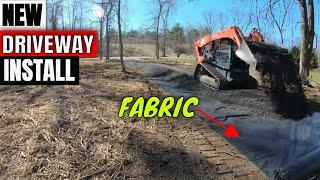 Installing a NEW Gravel Crusher Run driveway with road fabric using a Kubota SVL 90-2