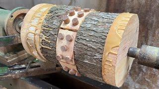 Amazing Woodturning Crazy - Extremely Bold Idea And Eccentric And With Amazing Product On Lathe