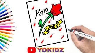 Happy Mothers Day Greeting Card |  easy to draw mothers day card 29