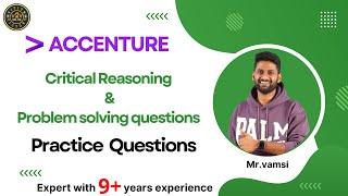 Accenture | Critical Reasoning Questions Solved | #accenture #reasoningtricks #v2v
